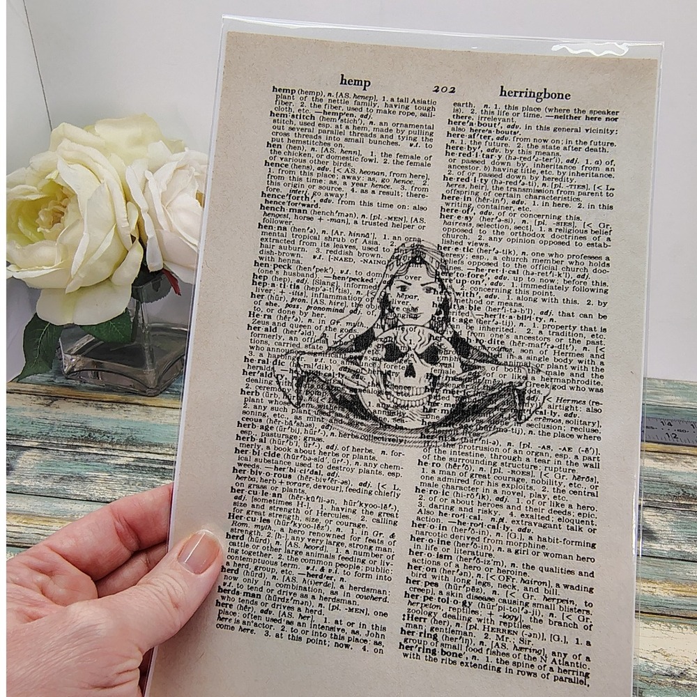 Fortune Teller Image Vintage Dictionary Page Print Mystical Style Halloween‎